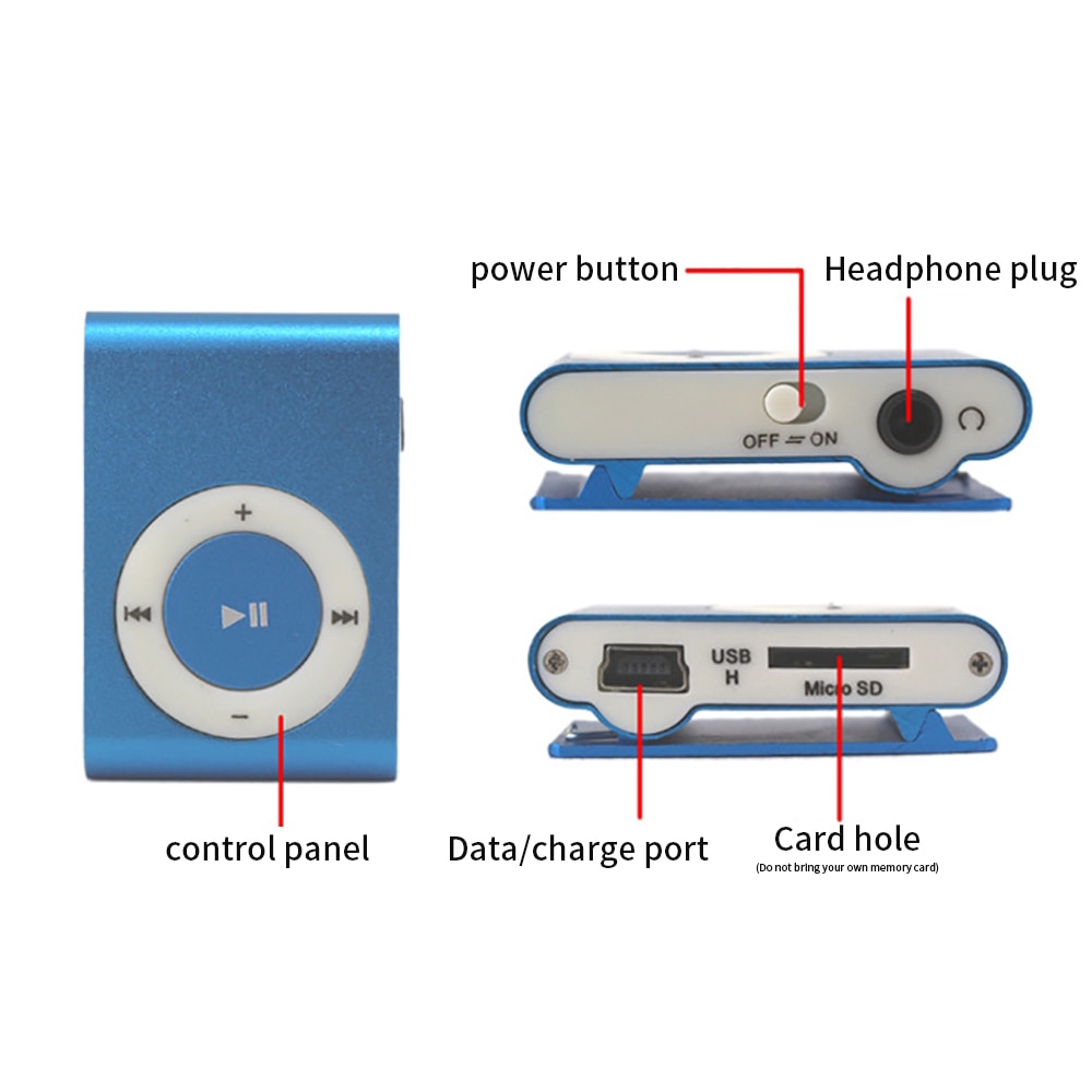Máy Nghe Nhạc Mp3 Mini Dạng Kẹp Chống Thấm Nước Tiện Dụng Khi Tập Thể Thao Mp3