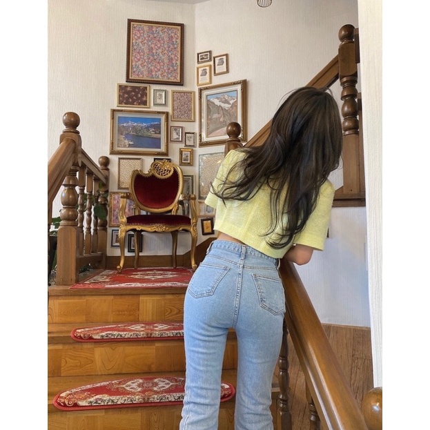 Áo croptop tweed cho nữ dáng ngắn khuy ngọc