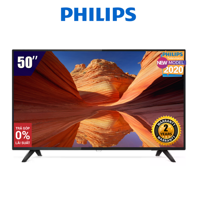 Smart Tivi Philips 50 Inch 4K UHD 50PUT6103S/67 (Netflix Remote) - Miễn phí lắp đặt