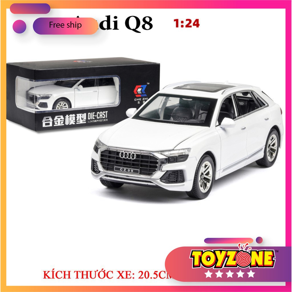 Xe  Audi Q8 mô hình tỉ lệ 1:24 (người vận chuyển) chất liệu hợp kim, 3 màu Đen, Trắng, Đỏ