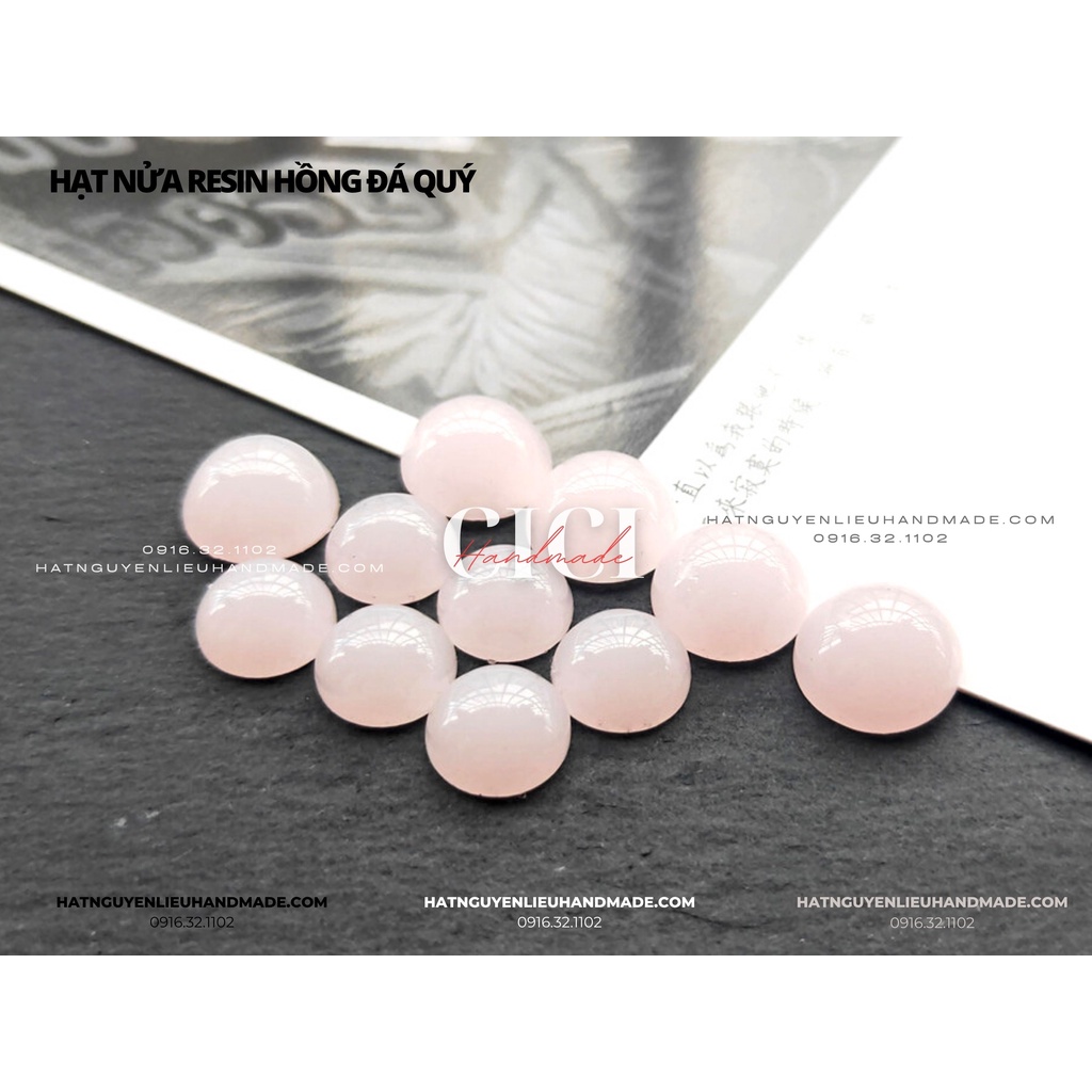 Túi 10 Hạt nửa resin trắng hồng xà cừ cao cấp 8-14mm Cici Handmade phụ kiện handmade tự làm kẹp tóc cài áo nguyên liệu