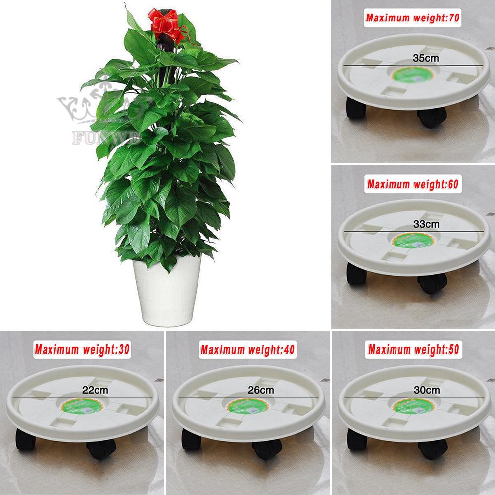 Khay bánh xe di chuyển chậu hoa resin trang trí vườn/cửa sổ/ban công