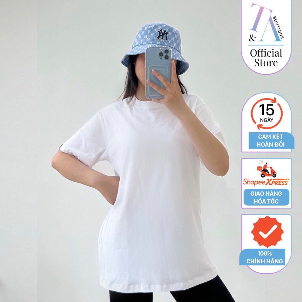 Áo thun nữ trắng trơn Crew-Neck T-shirt chất vải mềm , thoáng mát , co giãn ChiDu - TA021