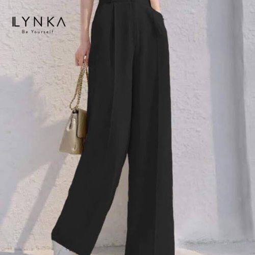 Quần suông ống rộng cạp cao culottes dài 100cm chất liệu kaki mềm tôn dáng Fkaro QS001 | BigBuy360 - bigbuy360.vn