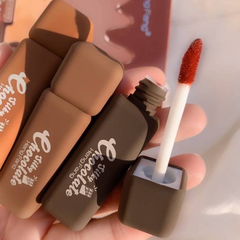SET 3 Son Kem Lâu Trôi Mềm Môi Chocolate HENG FANG Silky Siêu Hot