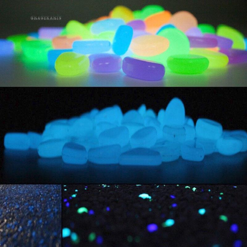 Sỏi phản quang phát sáng trong tối chất liệu nhựa sành dùng để trang trí hồ cá kích thước 2-3cm