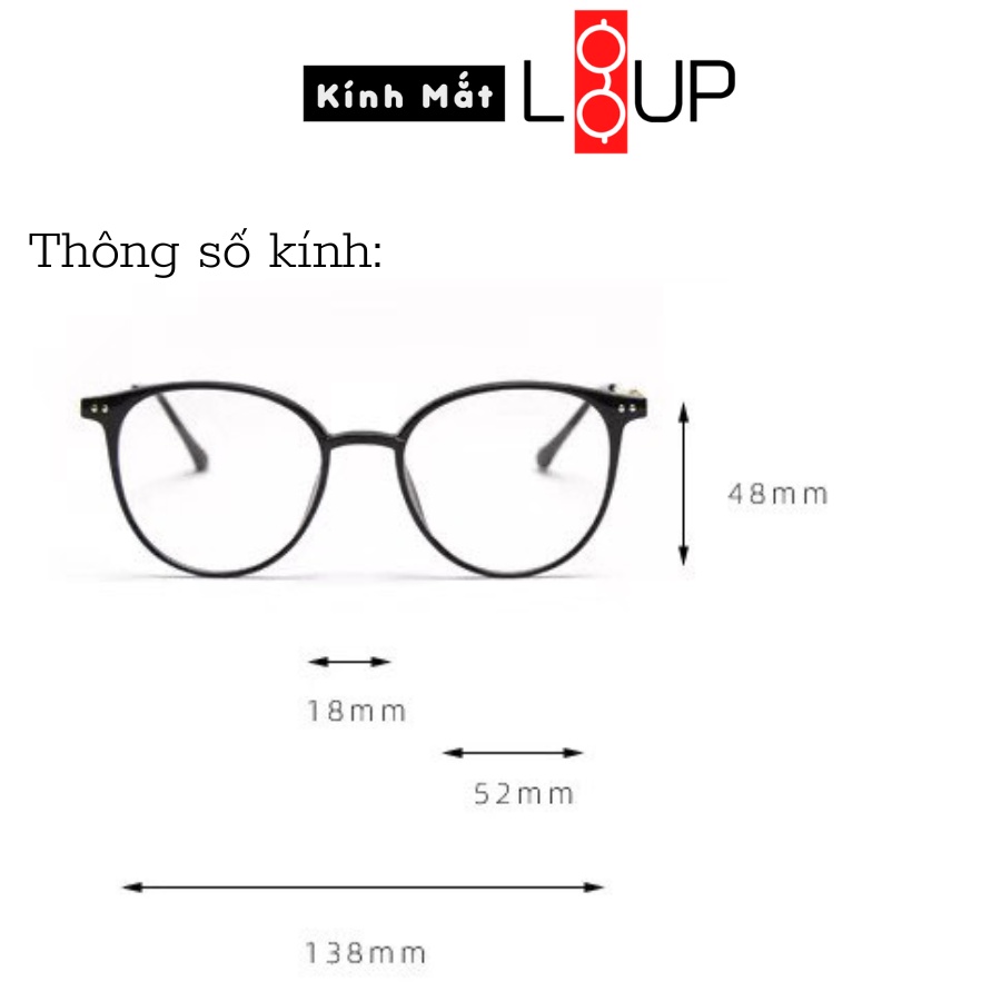 Gọng Kính Cận Tròn Nữ Liup Eyewear, Kính Khánh Vy, Chất Nhựa Dẻo Phối Kim Loại Hàn Quốc