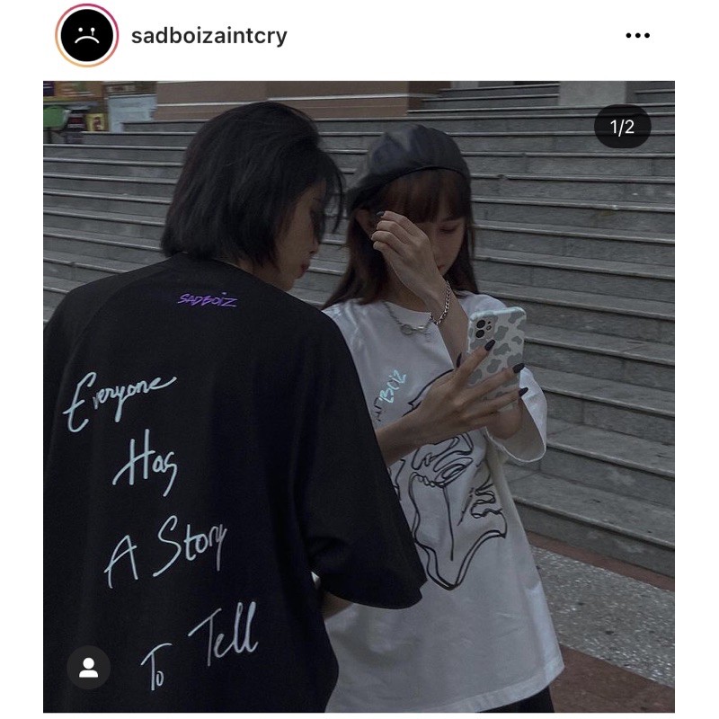 ÁO STORY SADBOIZ TRẮNG ĐEN (ss2)