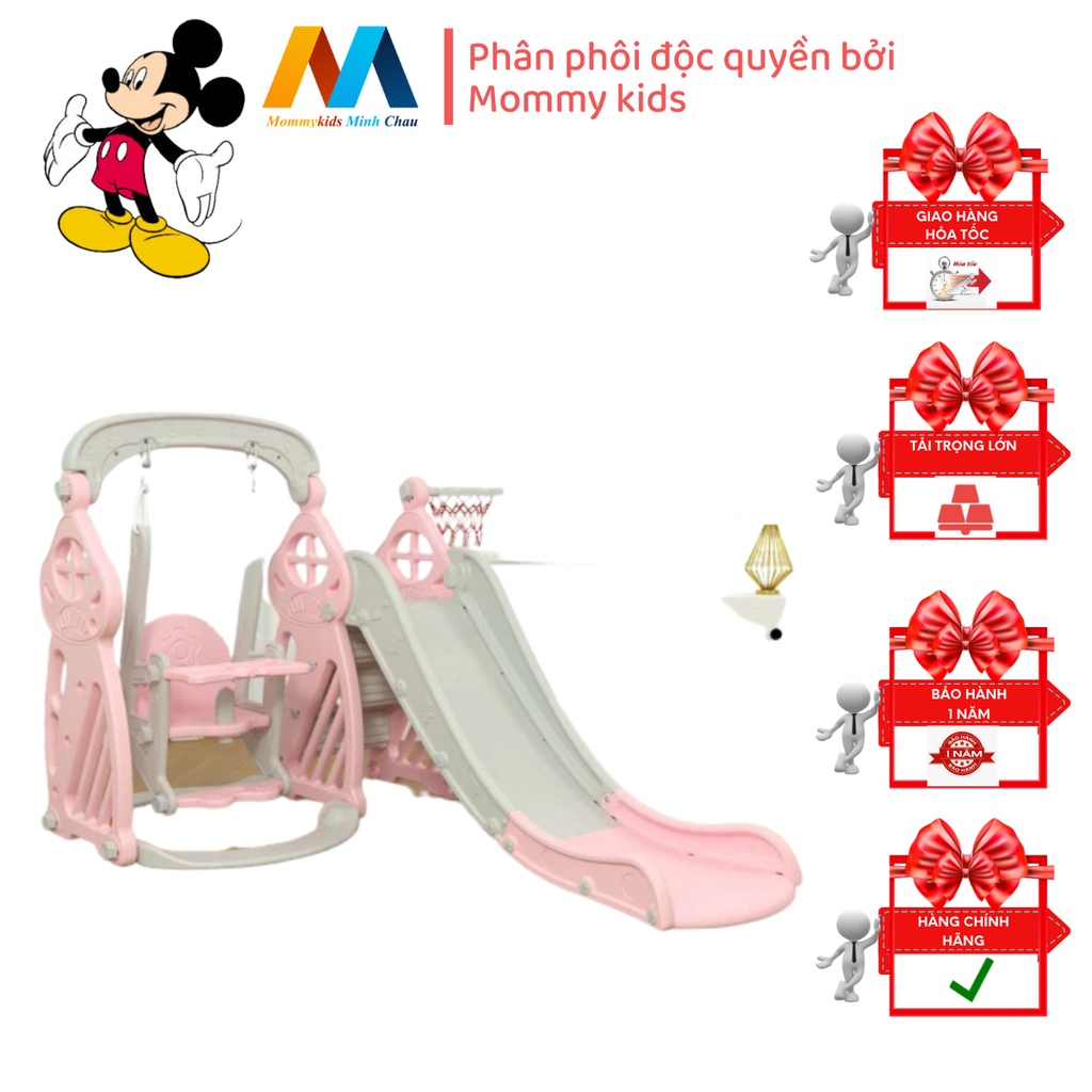 Cầu Trượt Xích Đu MOMMYKIDS MINH CHÂU MẪU VƯƠNG MIỆNG Cho Bé TỪ 1-7 TUỔI Loại 1 ( Inbox phí Ship )