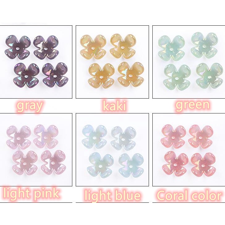 Túi 100 Hạt Xỏ Lỗ Hình Hoa Bằng acrylic Dùng Để Làm Vòng Tay / Vòng cổ / Bông Tai diy