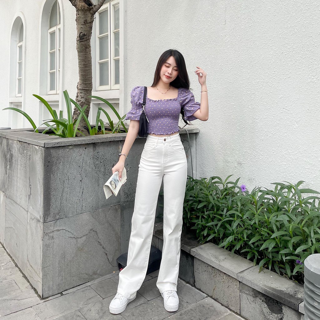 QUẦN JEANS SUÔNG BASIC ZAREEN JEA117 TRẮNG
