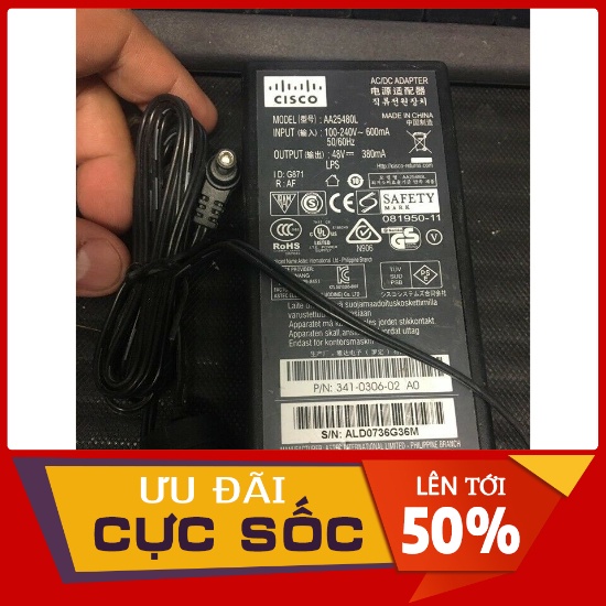 Bộ nguồn AC/DC Adapter Cisco AA25480L 48V 380mA
