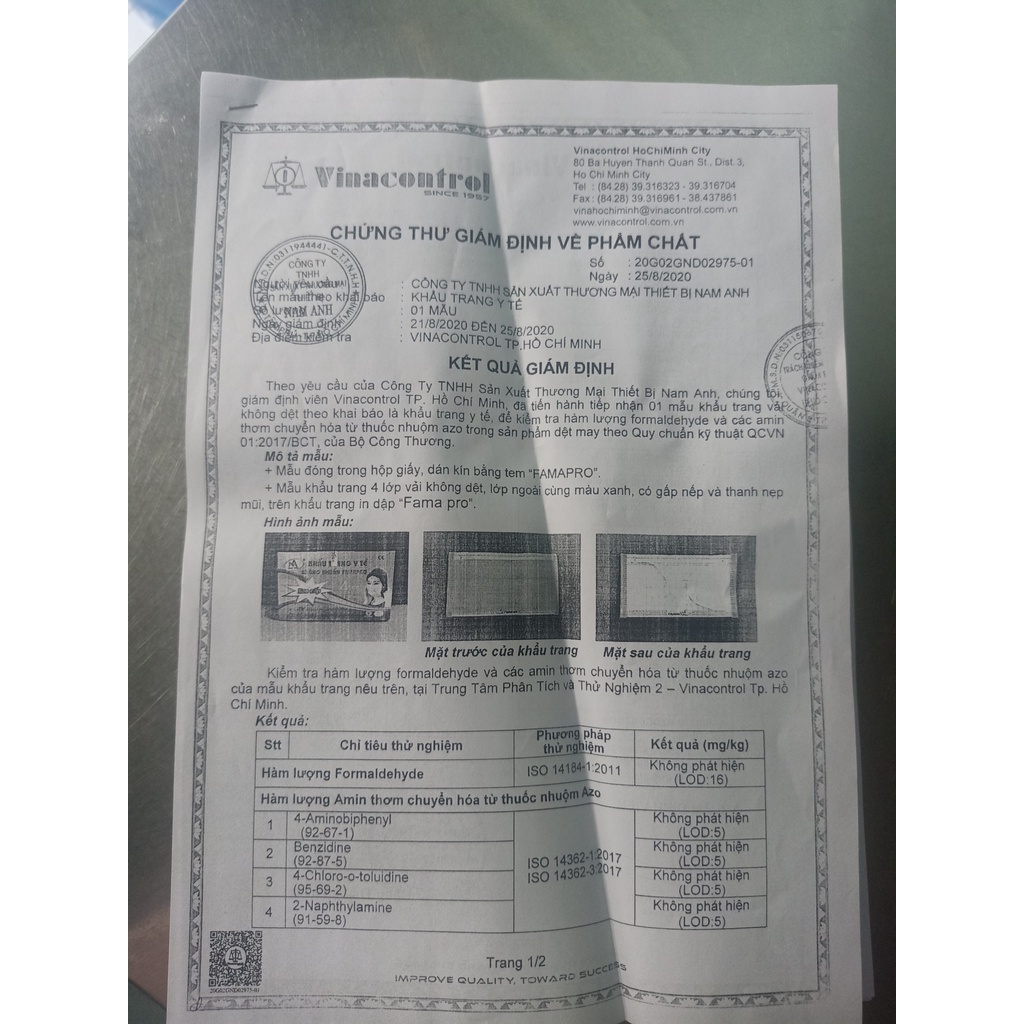 Khẩu trang y tế 4 lớp kháng khuẩn Famapro Nam Anh hộp 50 cái