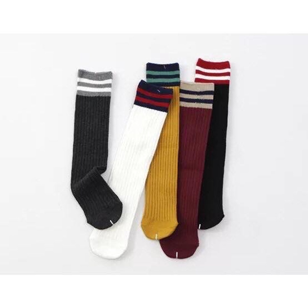 Combo 10 đôi tất dài cho bé mặc váy freeship Tất cao cổ cho bé gái – Tất Hàn Quốc Chất liệu Cotton co giãn 4 chiều