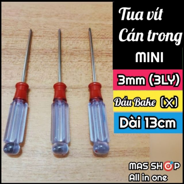 Tua vít bake (4 nghạnh) kích thước nhỏ 3 ly (3mm x 75mm)