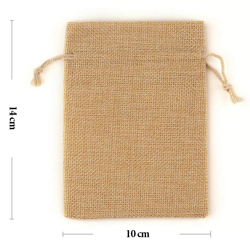 Túi vải bố có dây rút nhỏ xinh đựng cà phê treo ô tô, hoa thơm, trang trí 10x14 cm | BigBuy360 - bigbuy360.vn