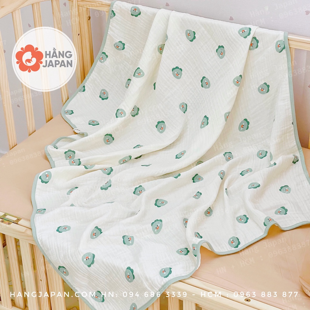 Chăn xô hè sợi tre Dottodot Malolotte in/thêu hoạ tiết cho bé Hàn Quốc