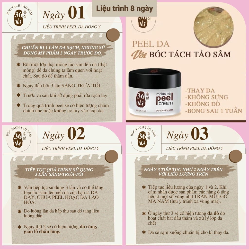 Peel da tảo sâm Meea Organic cao bóc tách nám không đau không sưng mờ nám tàn nhang cấp tốc an toàn