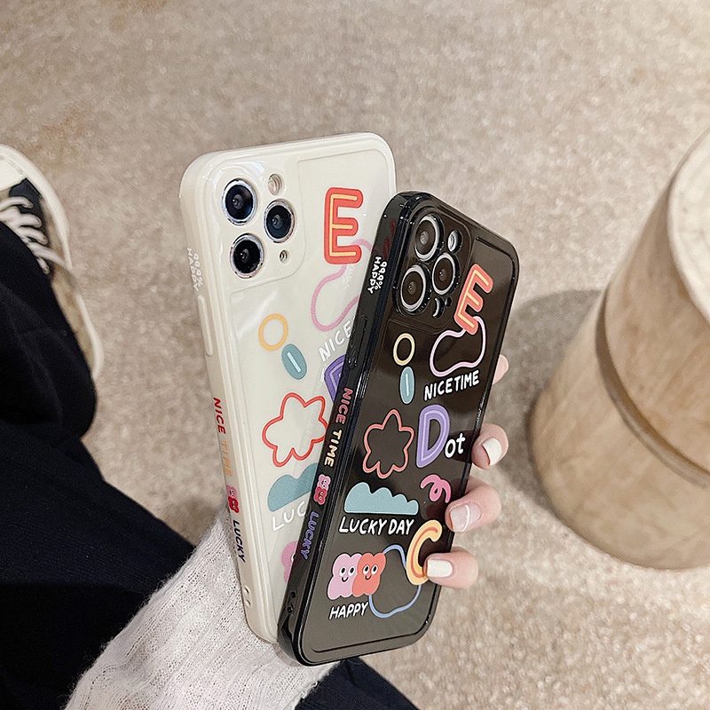 Ốp lưng iphone Ốp điện thoại nhựa silicon TPU cạnh thẳng chống va đập cho iPhone 11 pro max iPhone 12 pro max iPhone 7 iPhone 12 mini Dinuo case