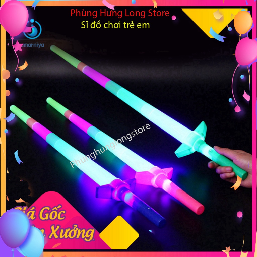 Thanh Kiếm công cụ giải trí 4 Đoạn Có đèn LED chiếu sáng chiếu sáng dành riêng cho Trẻ Em đã lắp pin