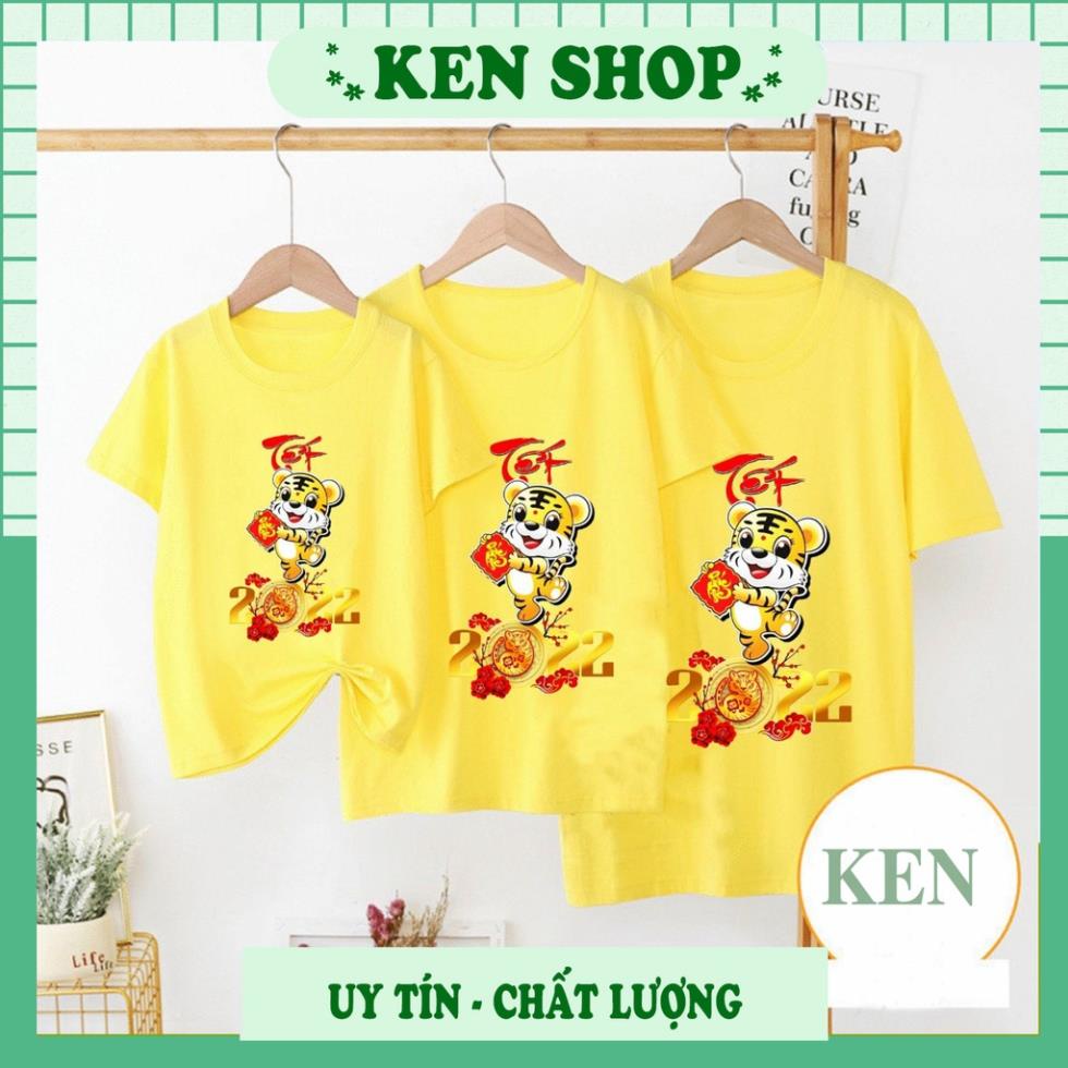 Áo thun tết cao cấp 2022 IN HÌNH CON HỔ CỌP TIGER MÀU SẮC TƯƠI SÁNG