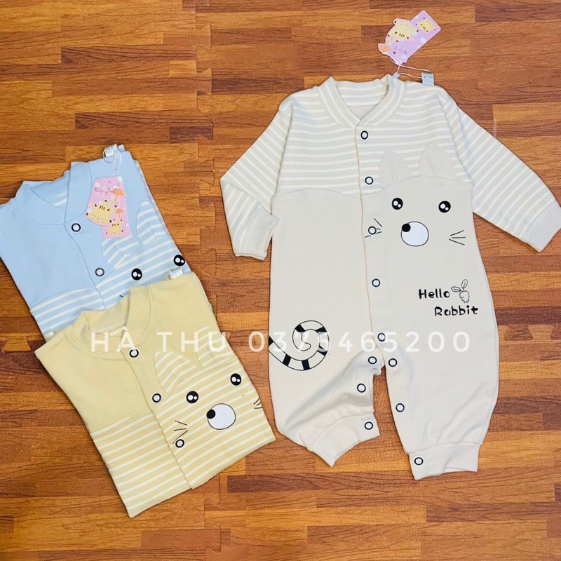 Body dài tay cho bé , Bodysuit bé gái bé trai Vải cotton nỉ mềm mại Bộ liền thân Quần áo trẻ em