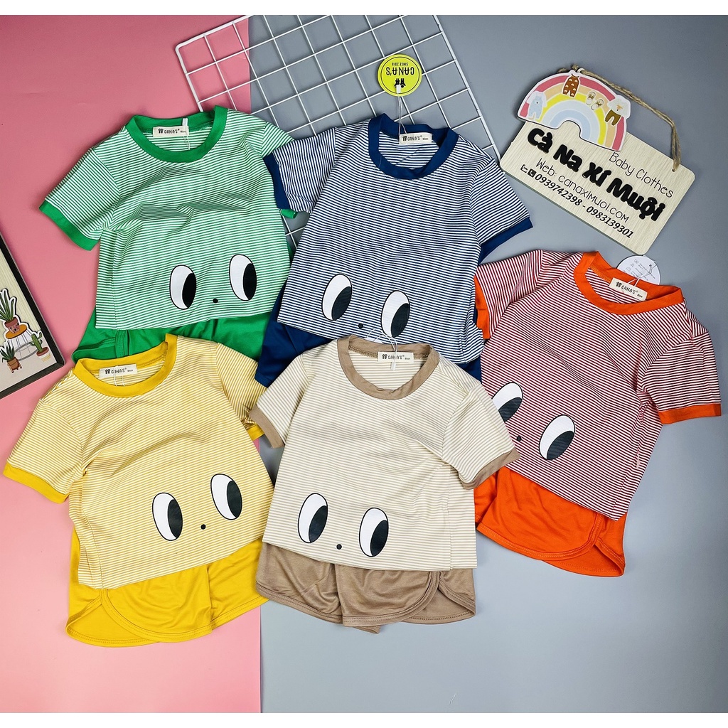 FULLSIZE(9-32kg)FREESHIPBộ Sọc Thun Lạnh Hàng Chuẩn Họa Tiết Dể Thương Cho Bé Gái Bé Trai