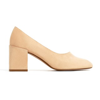 Giày da lộn đế vuông Zara