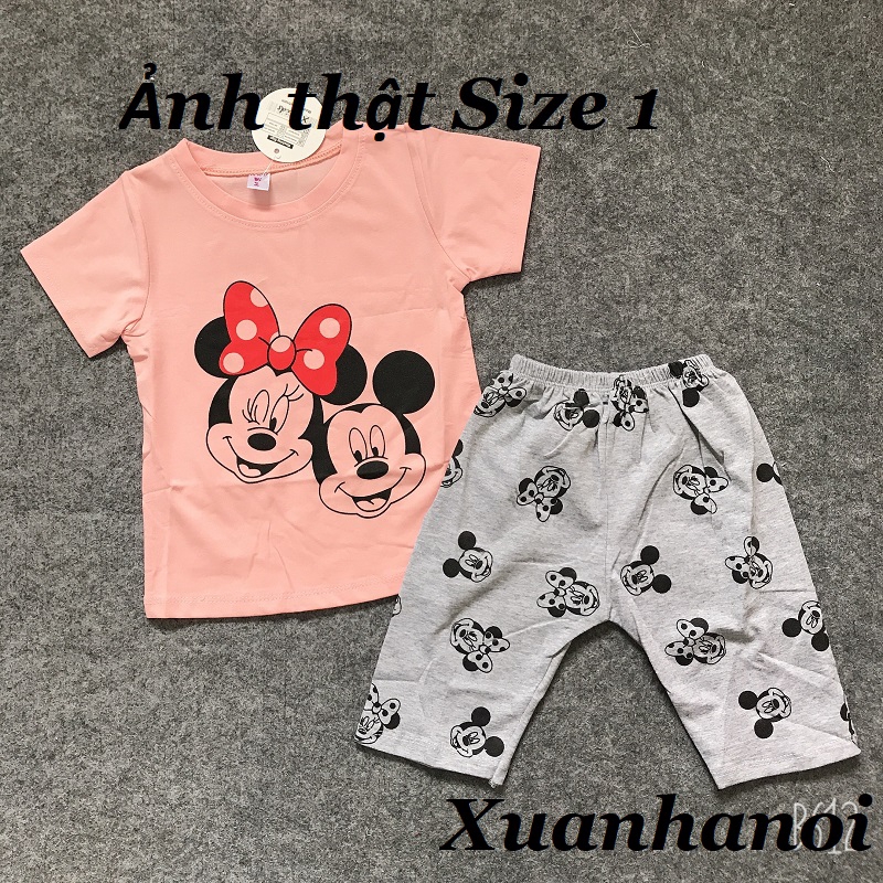 Bộ bé gái Mickey áo cộ tay và quần ngố XHN556