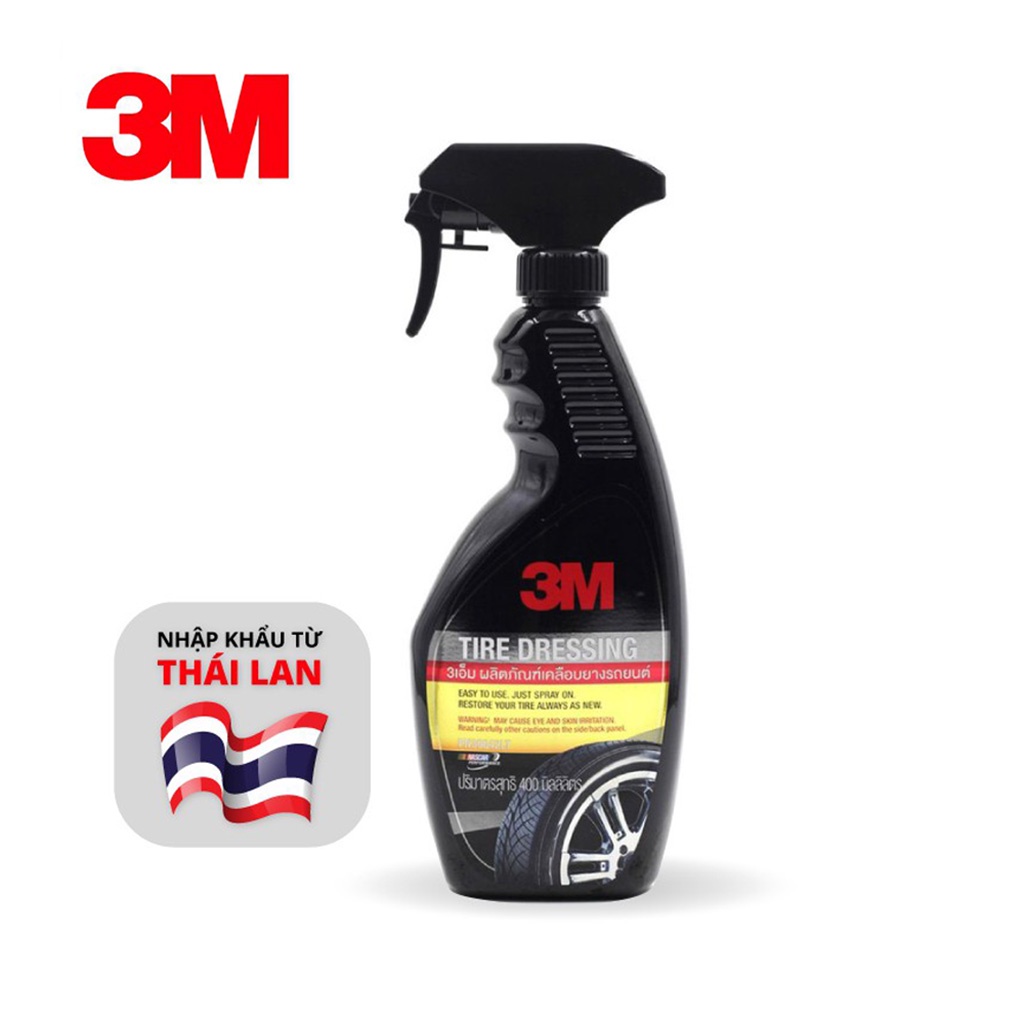 Chai Xịt Vệ Sinh Bảo Dưỡng Và Phủ Bóng Lốp Ô Tô Xe Máy 3M 39042LT Tire Dressing 400ml (Nhập Khẩu Thái Lan)