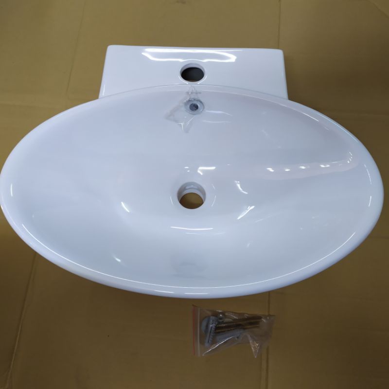 Chậu rửa, lavabo treo tường Aqualem FT59, men kháng khuẩn