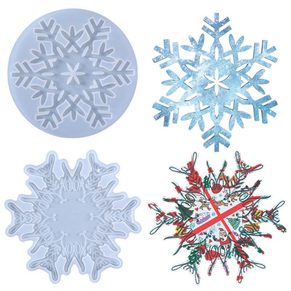 YIYU Khuôn Silicone Làm Mặt Dây Chuyền Hình Bông Tuyết Giáng Sinh