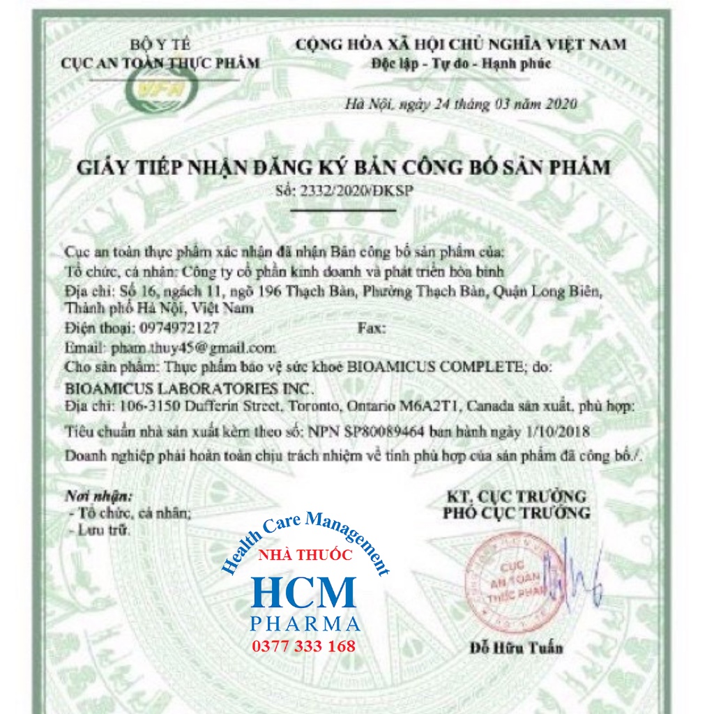 Men vi sinh cho bé BIOAMICUS 10 chủng nhập khẩu Canada chai 10ml HCM PHARMACY HMD01