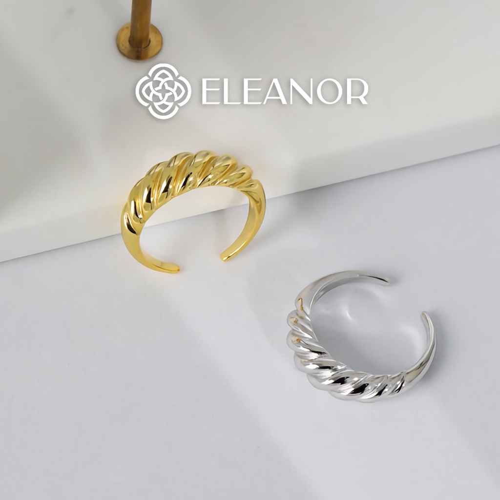 Nhẫn Bạc Nữ Eleanor Xoắn Ốc Cách Điệu Cá Tính