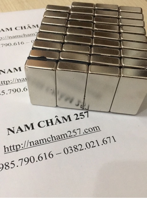 Nam châm viên khối 50x25x10mm siêu mạnh, loại nam châm trắng đất hiếm 50x25x10mm lực hút siêu mạnh