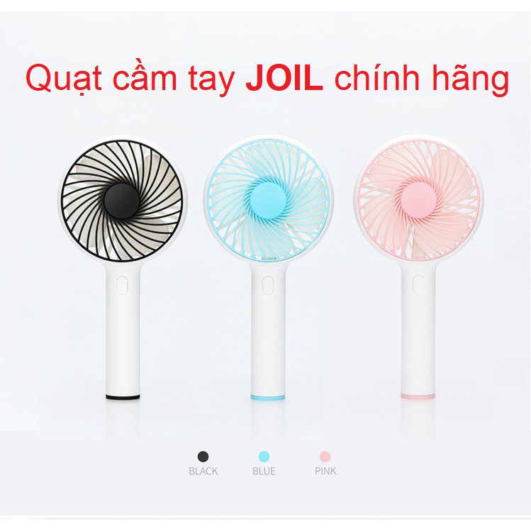 Quạt sạc cầm tay mini JOIL 3 cấp tốc độ Chạy êm, gió mạnh, Pin sạc 1200 / 2000 dùng 7h liên tục kèm đế để bàn