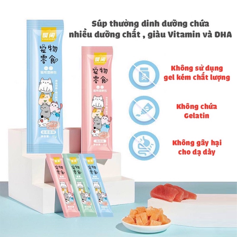 Súp thưởng cho mèo Shizuka thức ăn chó mèo bổ dưỡng 15g