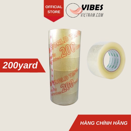 Băng Keo Trong 200Y Đóng Gói Hàng 1 Cuộn Văn Phòng Phẩm 200 Yard - vibesvietnam