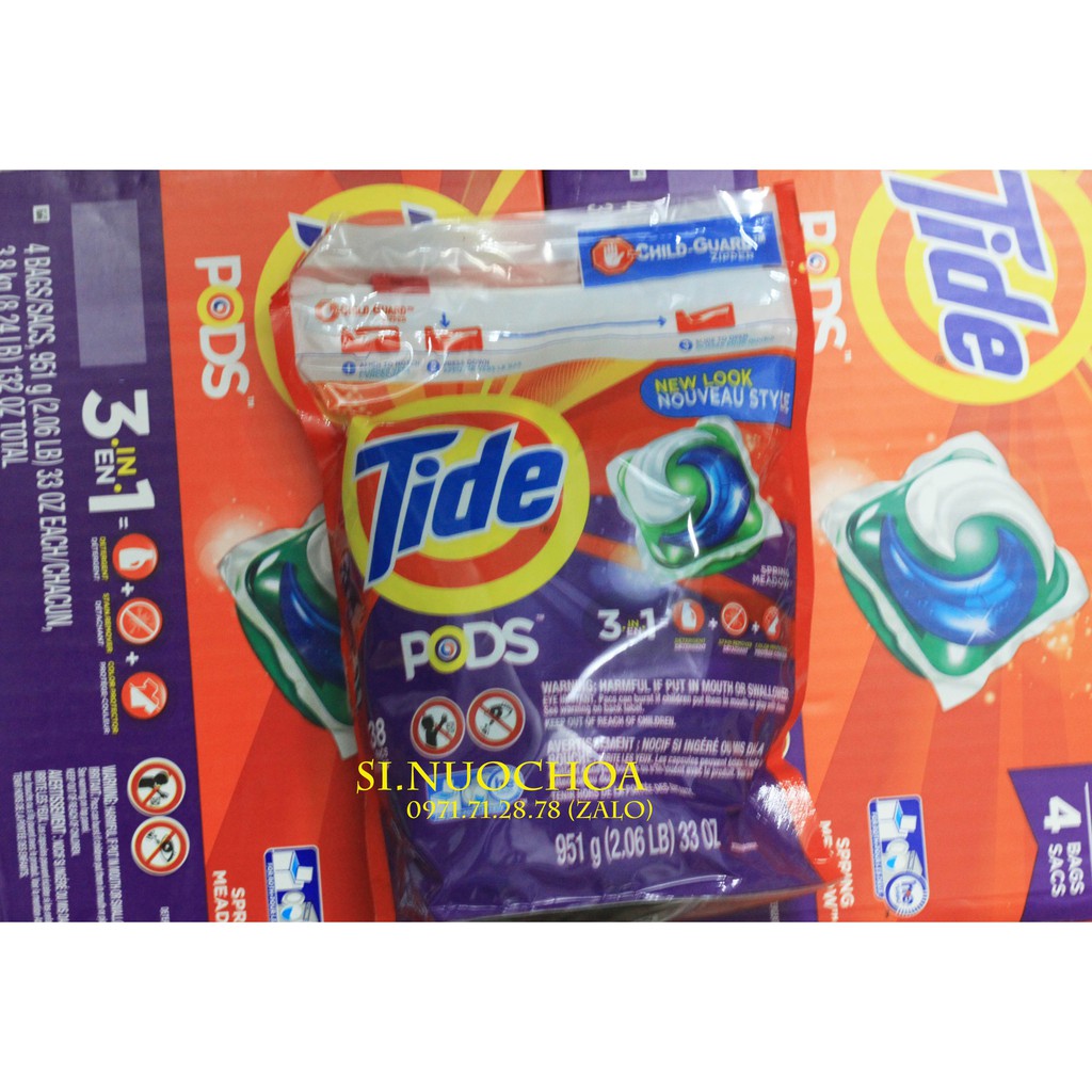 Viên giặt tide pods - gói 39 viên