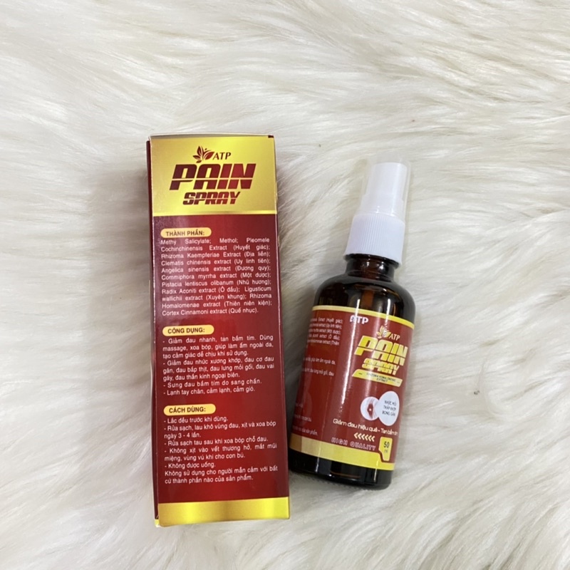 XỊT GIẢM ĐAU PAIN SPAY 50ml-Giảm đau nhanh, tan bầm tím, giảm đau nhức xương khớp, đau cơ, đau gân, thần kinh ngoại biên