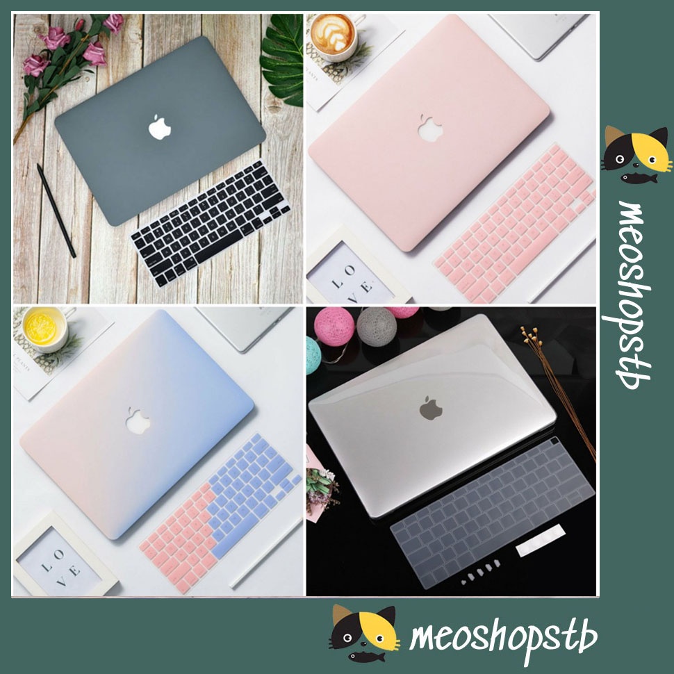 [Full Model] Combo Ốp Macbook Tặng Kèm Lót Phím Màu Pastel  (Tặng Nút Chống Bụi &amp; Kẹp Chống Gẫy Sạc )