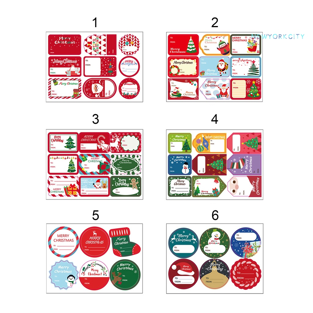 Set 2 Tấm Nhãn Dán Tự Dính Màu Sắc Tươi Sáng Trang Trí Giáng Sinh
