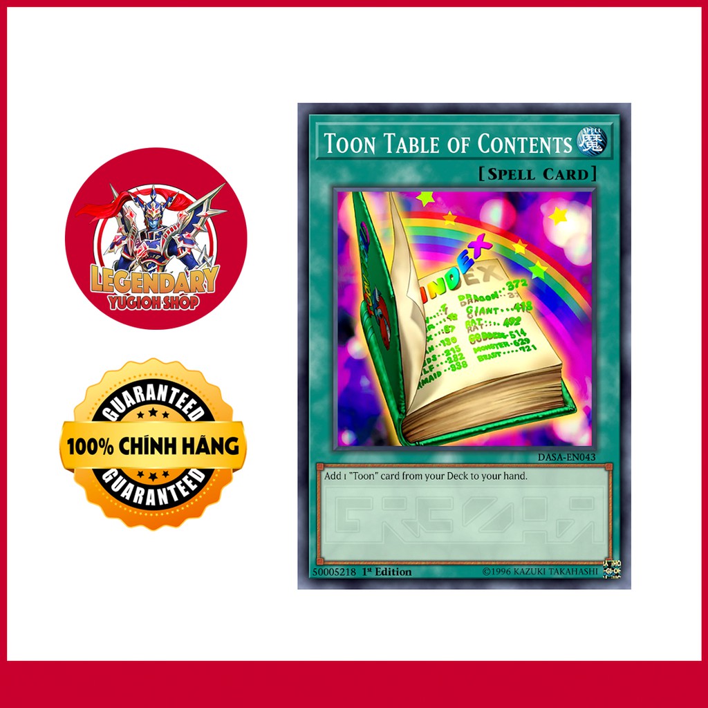 [EN-JP][Thẻ Bài Yugioh Chính Hãng] Toon Table of Contents