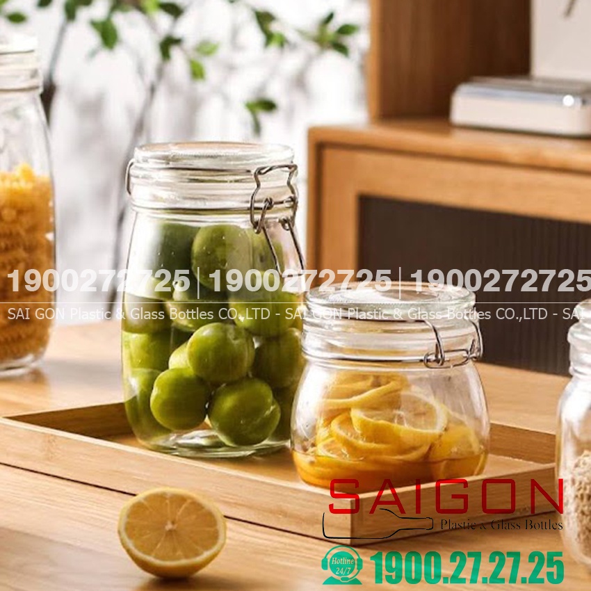 Hũ Thủy Tinh Gia Vị HNG , Nắp Gọng Thép kín Hơn | Tùy Chọn Dung Tích