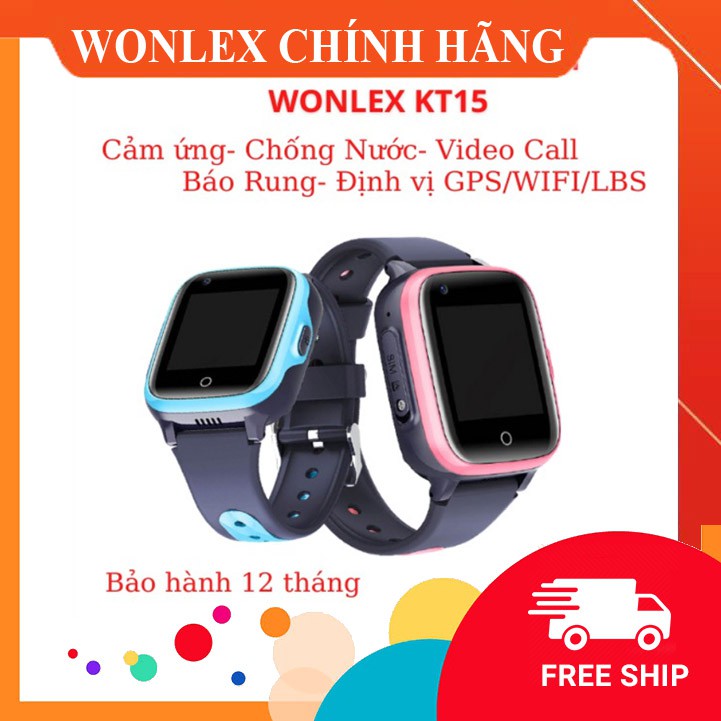 [𝙁𝙍𝙀𝙀 𝙎𝙃𝙄𝙋]⚡Đồng Hồ Định Vị Wonlex KT15 Rung, Video Call, Chống Nước Chính Hãng