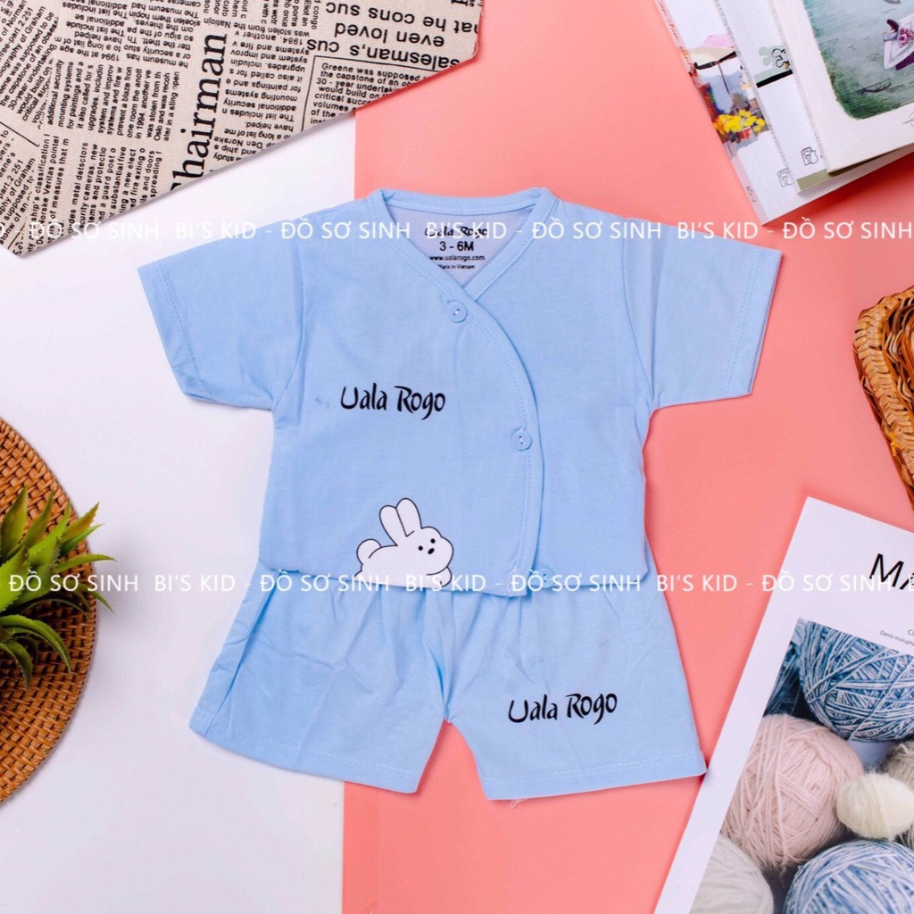 Quần áo trẻ emFREESHIPQuần áo sơ sinh Uala chất cotton mềm,không xù, thấm hút mồ hôi | Size từ 3-8kg| Cộc tay