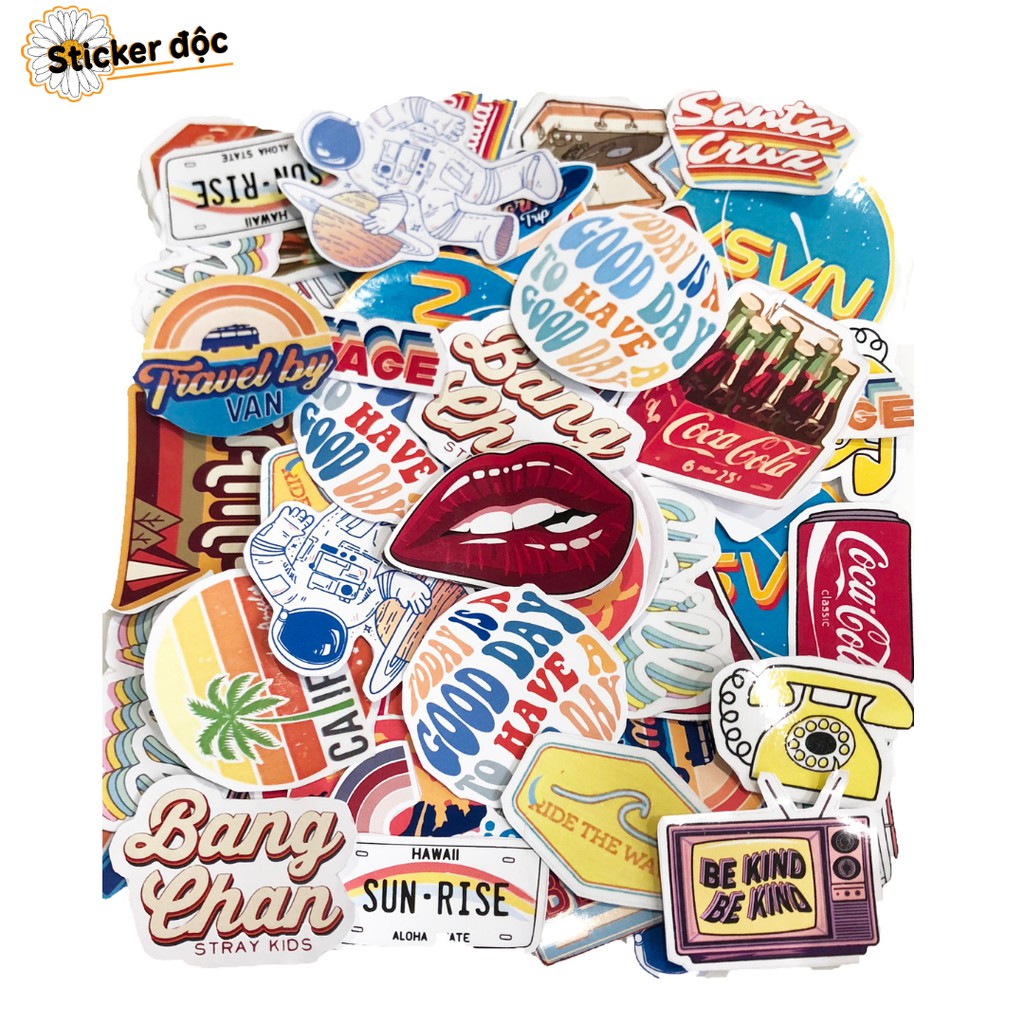 STICKER CHỐNG NƯỚC CAO CẤP 7 MẪU - Among us, retro, we are bear, The simsons, sticker giày, sticker retro