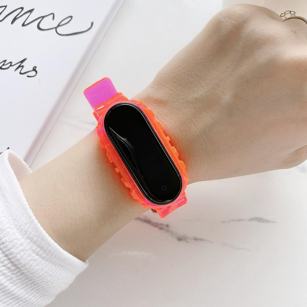 Dây Đeo Tpu Trong Suốt Cho Đồng Hồ Thông Minh Xiaomi Mi Band 6 5 4 3