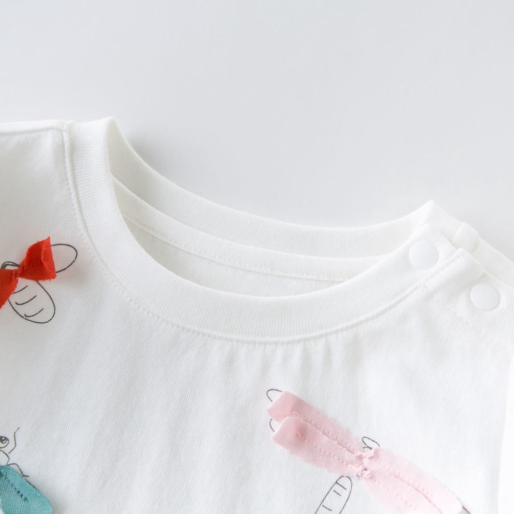 Áo Thun Cotton Mỏng Tay Ngắn Phong Cách Mới Cho Bé Gái