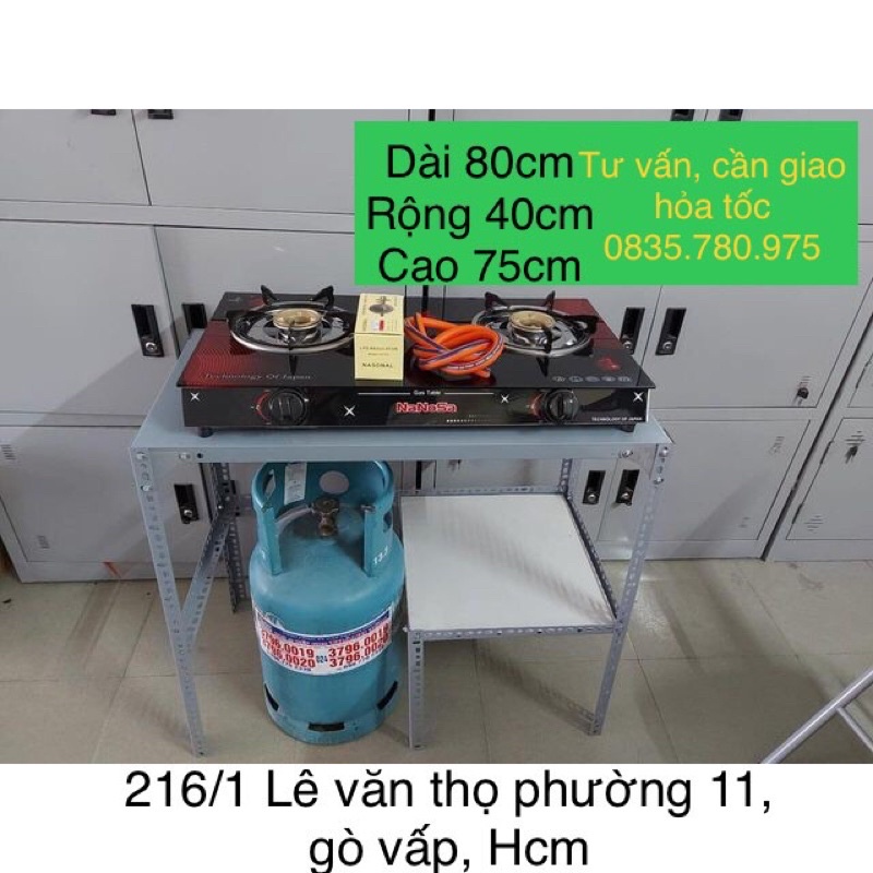 bàn bếp ga bằng sắt v lỗ đa năng cao 75cm dài 0,8m rộng 0,4m Sơn tĩnh điện